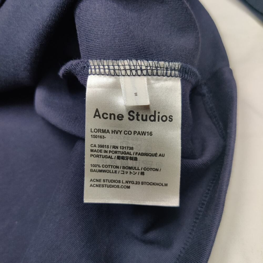 Acne Studios Lorma Heavy Cotton Funnel Turtleneck Boxy Pullover Small Blue - Picture 8 of 12
